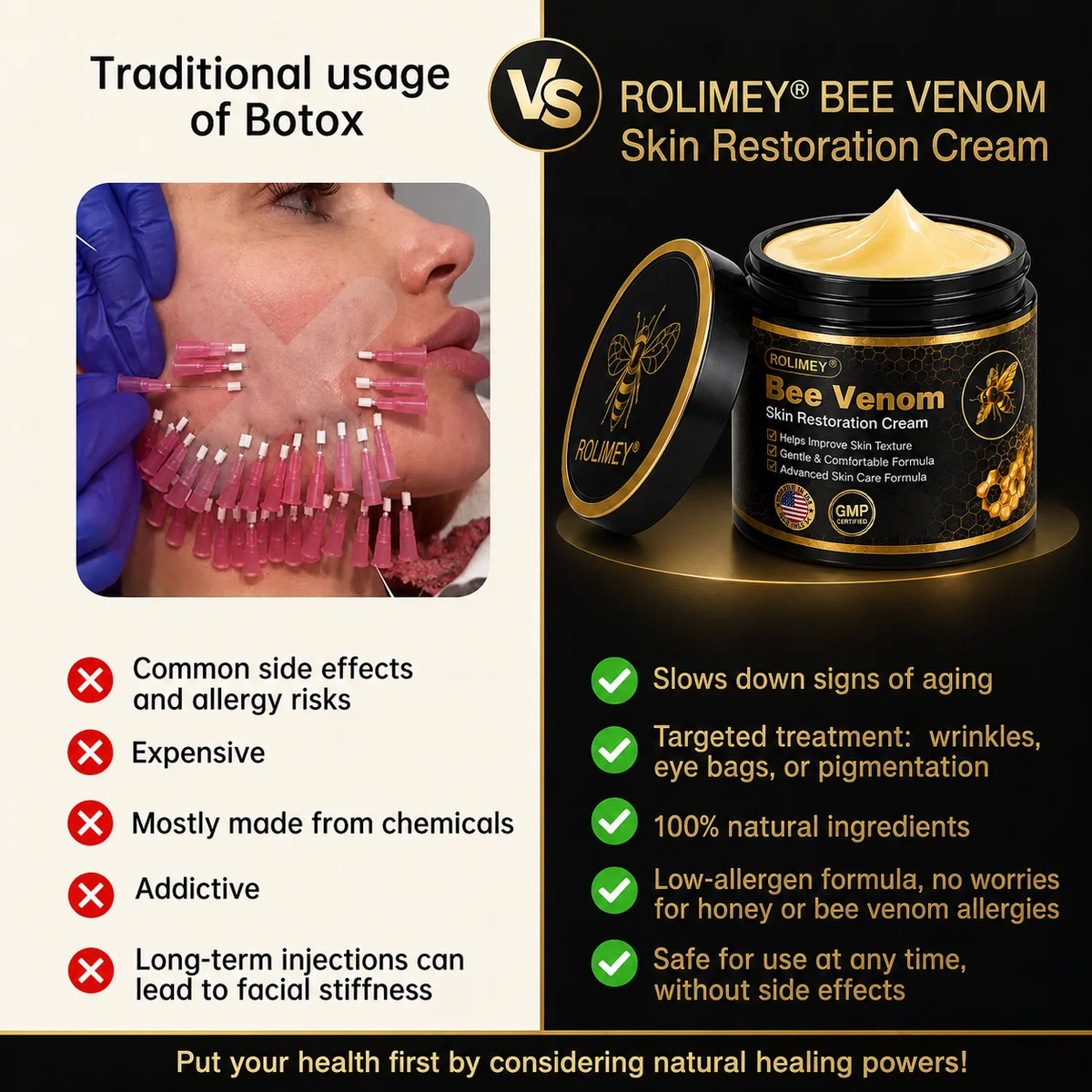 Rolimey® Bee venom Pro Comprehensive Cream —Tightening for Skin Types 🔥
