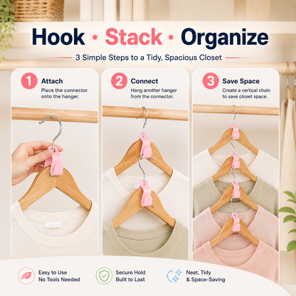 🔥 50% OFF TODAY! Space-Saving Hanger Hooks for Closets & Wardrobes
