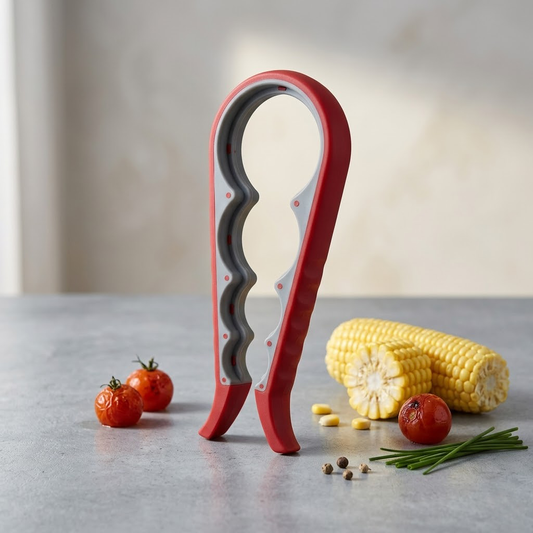 Noveliquecosh Premium 4-in-1 Non-Slip Jar & Bottle Opener - Effortless Lid Gripper for Kitchen, Professional Manual Can Opener and Cap Remover Tool