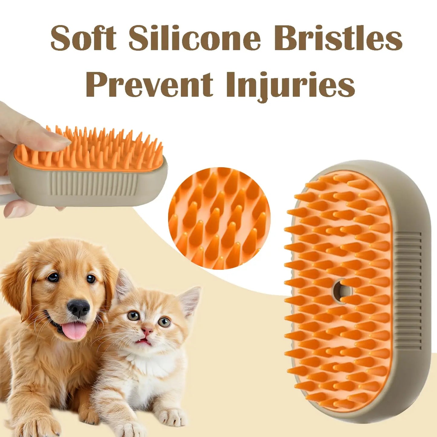3 in 1 Pet Steam Brush | Rechargeable, Self-Cleaning, Deshedding & Massage Tool for Dogs & Cats-Final 3 Hours: 30%OFF 🔥