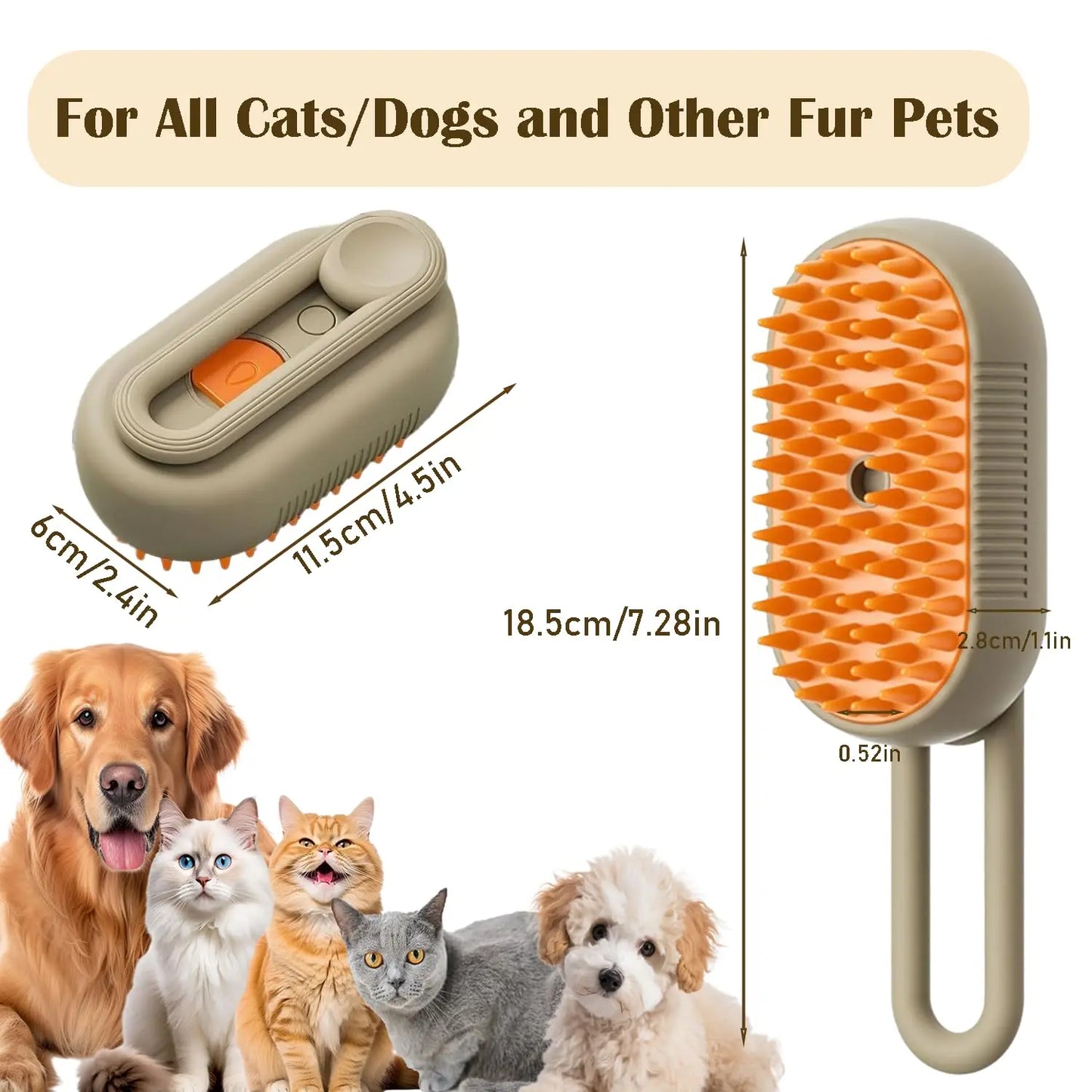 3 in 1 Pet Steam Brush | Rechargeable, Self-Cleaning, Deshedding & Massage Tool for Dogs & Cats-Final 3 Hours: 30%OFF 🔥