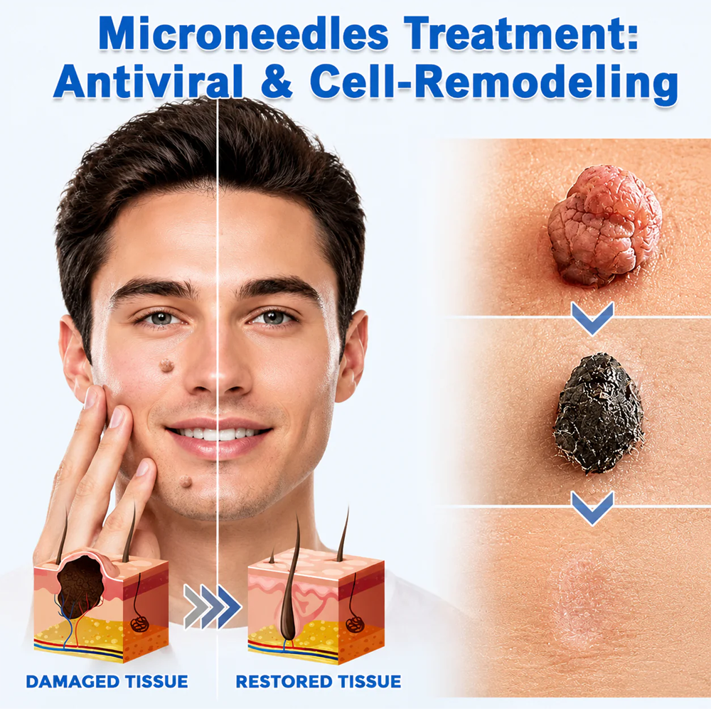 🔥GFOUK® 2-in-1 Microneedle & Hydrocolloid Patch🍀 | Removes raised moles, acne, flat warts, and skin tags | Helps improve wrinkles, scars, and blemishes | Invisible patches for face and body
