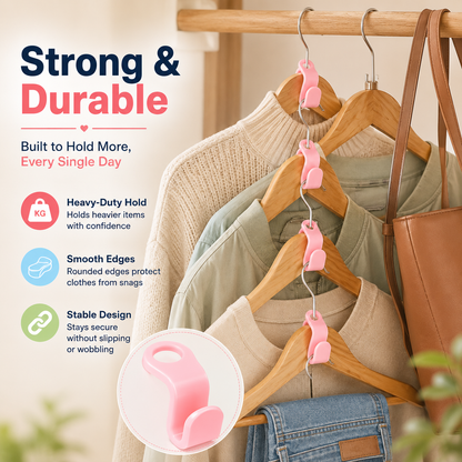 🔥 50% OFF TODAY! Space-Saving Hanger Hooks for Closets & Wardrobes