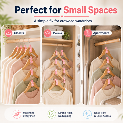 🔥 50% OFF TODAY! Space-Saving Hanger Hooks for Closets & Wardrobes