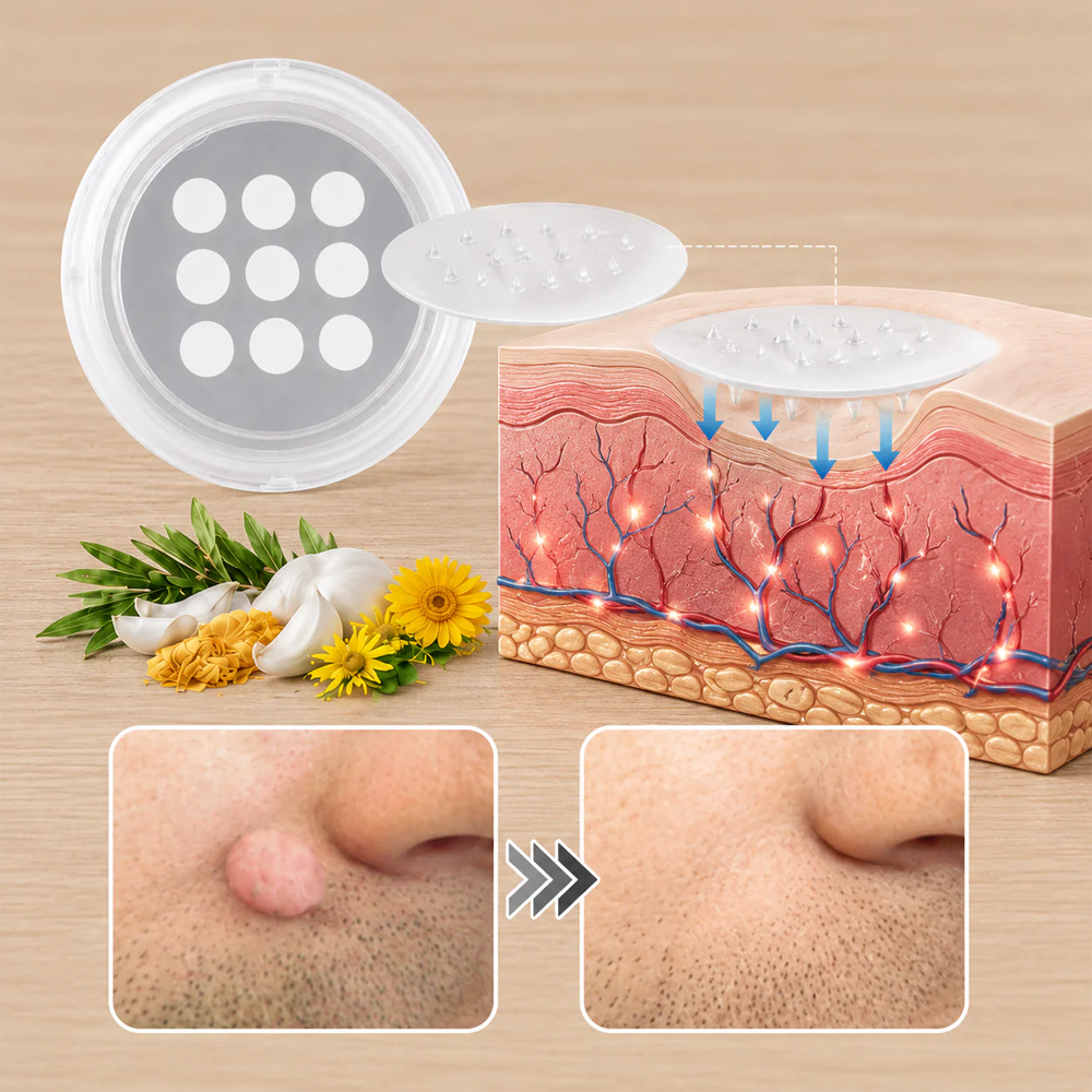 🔥GFOUK® 2-in-1 Microneedle & Hydrocolloid Patch🍀 | Removes raised moles, acne, flat warts, and skin tags | Helps improve wrinkles, scars, and blemishes | Invisible patches for face and body