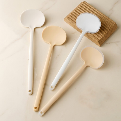 Noveliquecosh Silicone Mushroom Spatula-Ladle Hybrid, Non-Stick Heat Resistant Cooking Turner & Soup Spoon, 2-in-1 Kitchen Utensil for High Temperature Sautéing and Serving