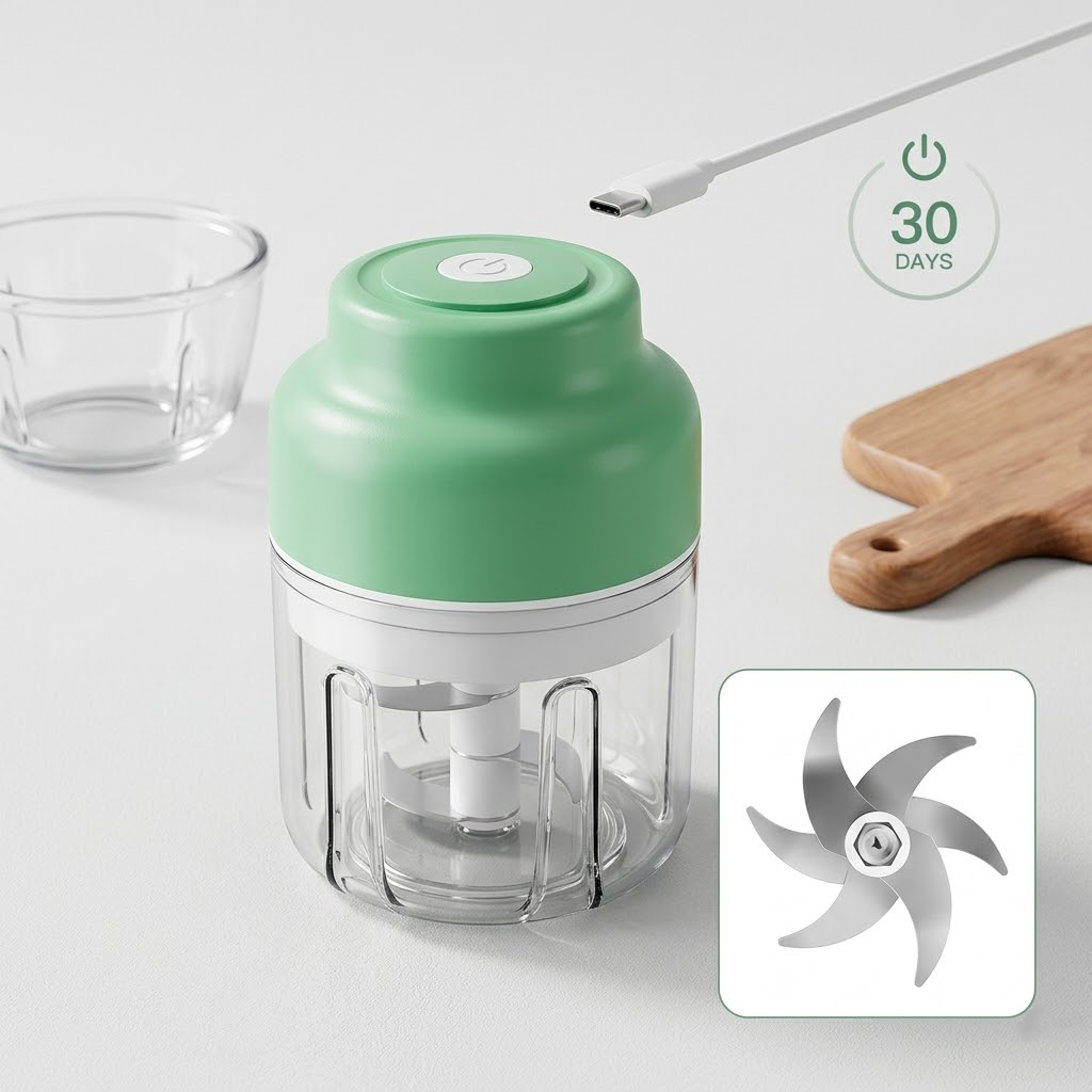 Noveliquecosh Ultimate Portable Wireless Garlic Press & Food Mincer - One-Touch Mini Electric Chopper for Garlic, Ginger, and Chili, BPA-Free Waterproof Baby Food Supplement Machine