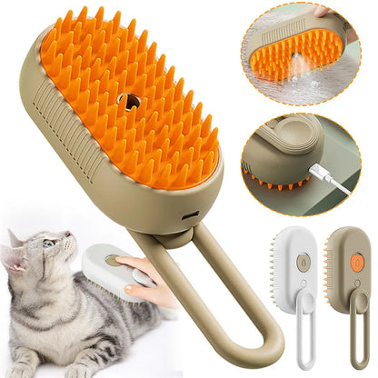 3 in 1 Pet Steam Brush | Rechargeable, Self-Cleaning, Deshedding & Massage Tool for Dogs & Cats-Final 3 Hours: 30%OFF 🔥