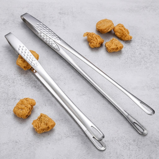 Noveliquecosh Professional Korean Stainless Steel BBQ Tongs, Multi-Purpose Precision Cooking Tongs for Grilling Meat, Steak and Serving, Dishwasher Safe